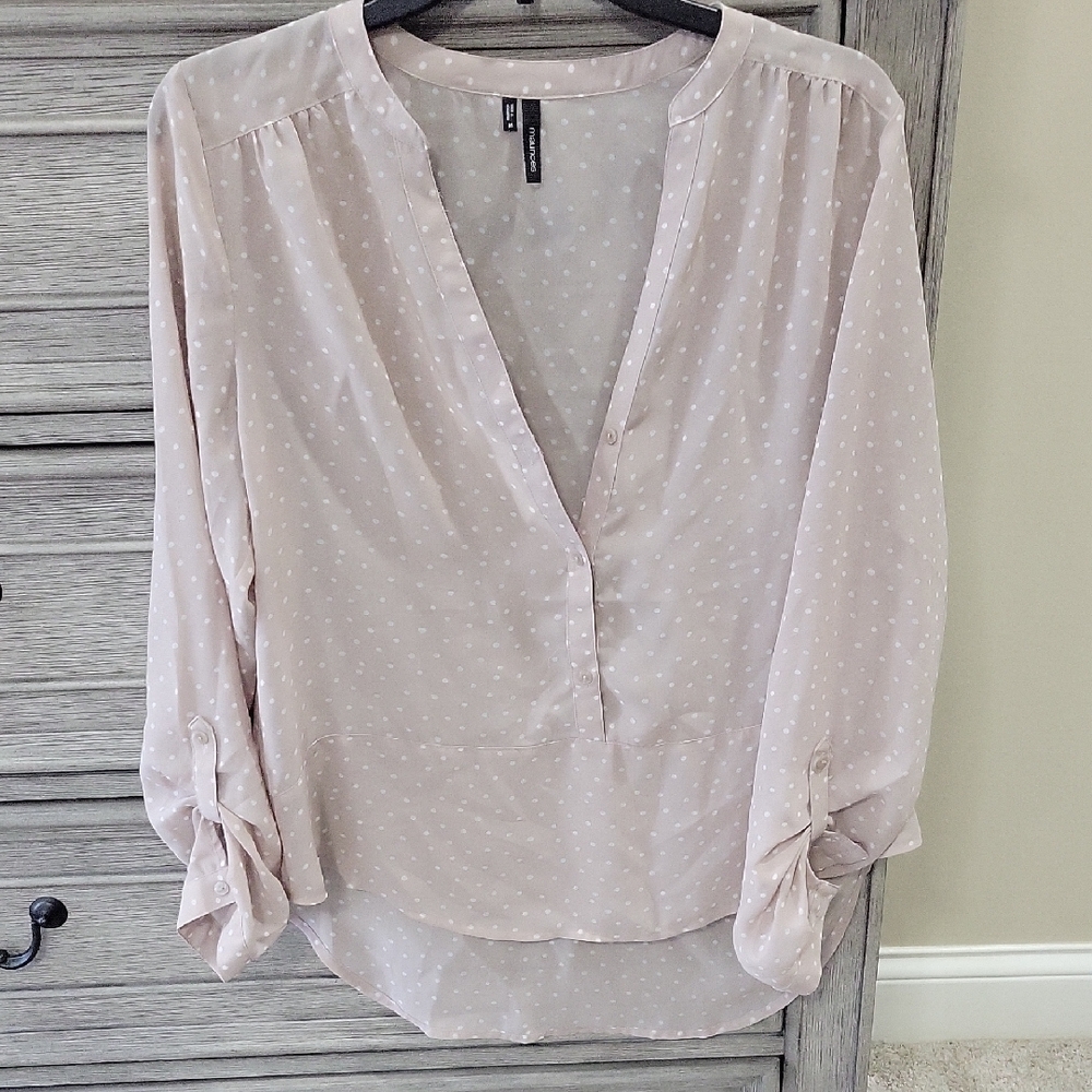 Women's Light Pink Sheer Blouse